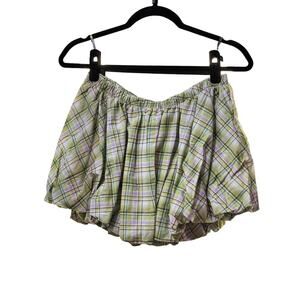 BlueBlush Green Plaid Bubble Skirt S NWOT